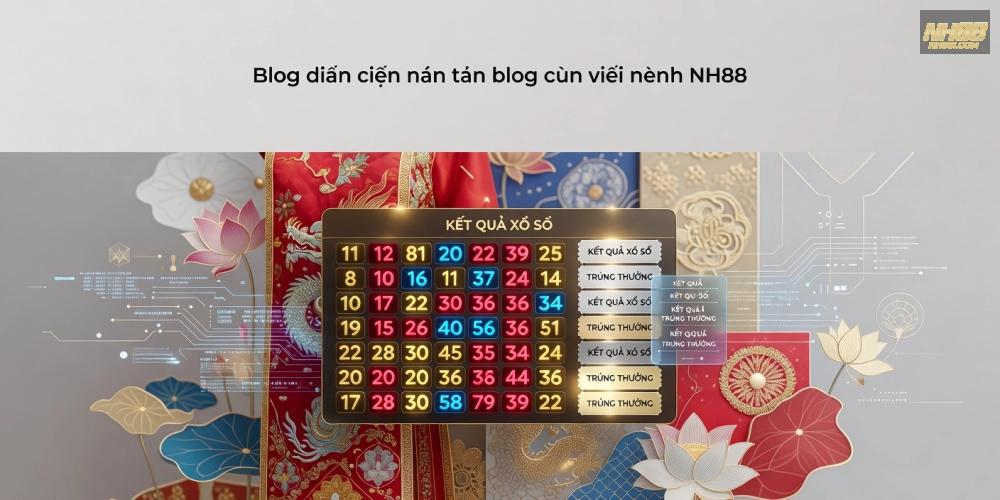 Minh họa khái niệm kết quả xổ số nh88 với các con số trúng thưởng nổi bật